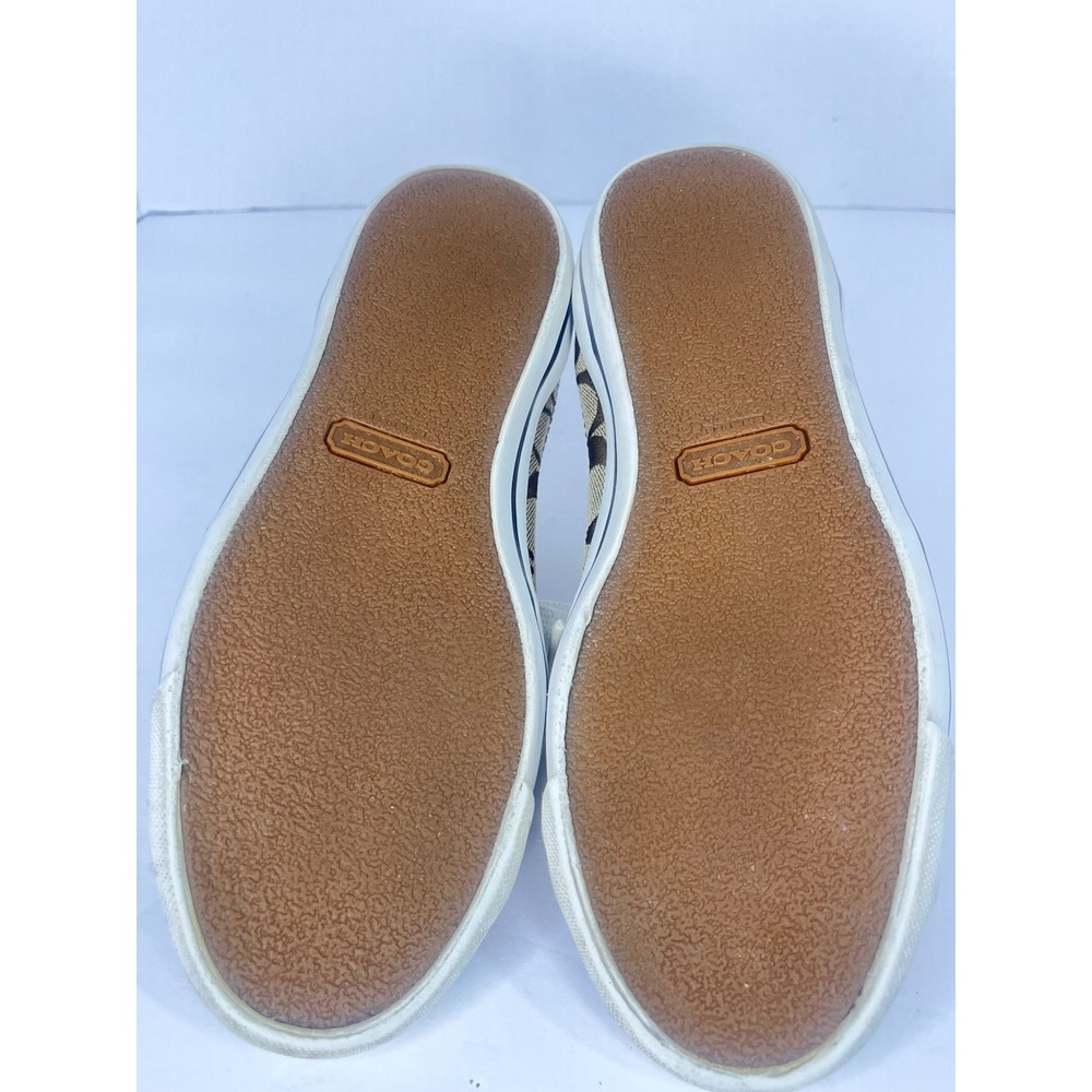 Coach Suzy Sneakers Women 6.5B Brown Signature C Canvas Monogram Low Top Shoes - Picture 12 of 16